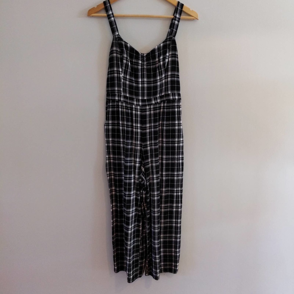 Black and White Plaid Jumpsuit